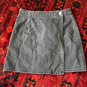 Denim wrap skirt